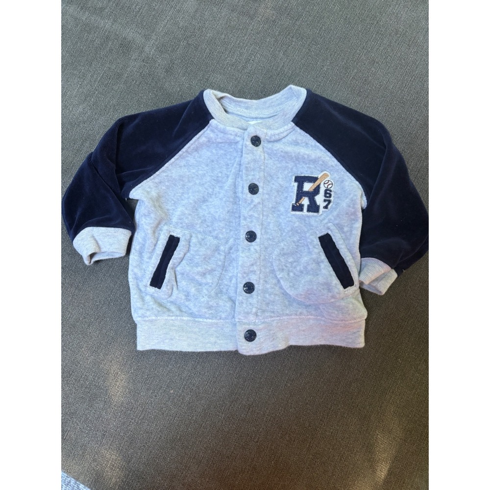 Ralph Lauren Baby Boy 6M Baseball Varsity Velour Jacket & Khaki Pants Outfit - Picture 3 of 7
